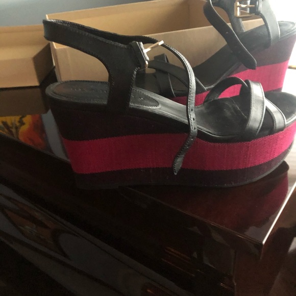 Burberry Hickoral Wedge Sandals - Picture 4 of 13